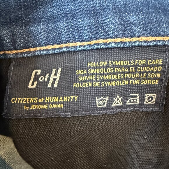 Citizens of Humanity Dylan Drop Rise Cropped Jeans Dark Wash Size 31 - Picture 12 of 13